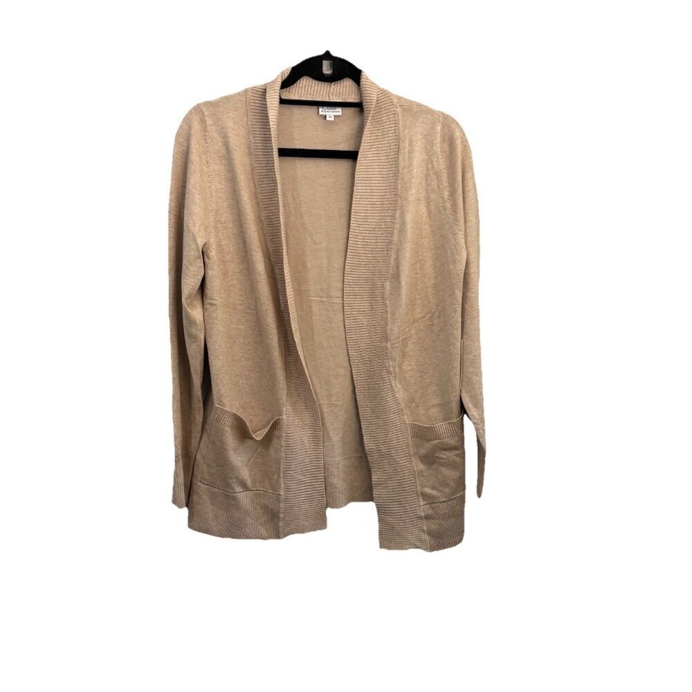 Cielo Open Front Tan Cardigan Soft Stretchy Tan Size Medium